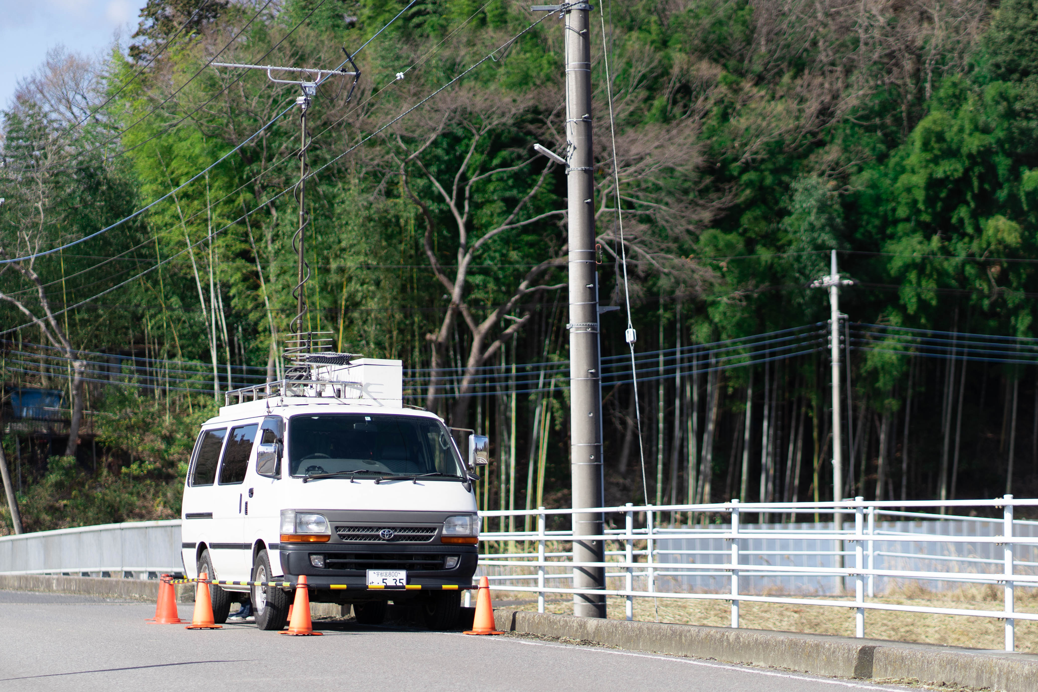 電波障害調査中